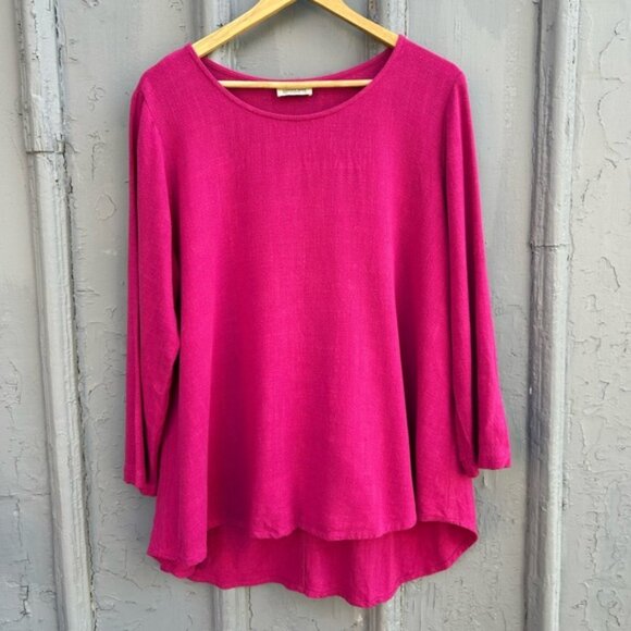 Amanda Moss Fuschia Neala Top, Size Large - Picture 2 of 9